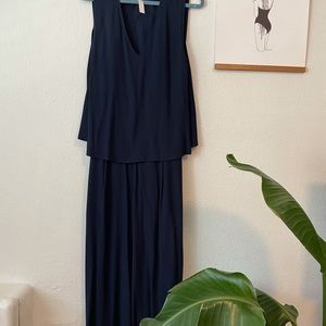 NWT Madewell Navy Open back wide leg Jumpsuit